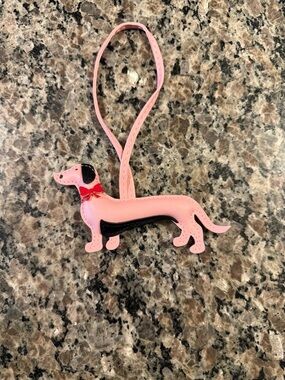 Pink Dachshund Dog Bag Charm